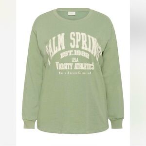 Kaffe curve Palm Springs Green Crewneck Sweatshirt